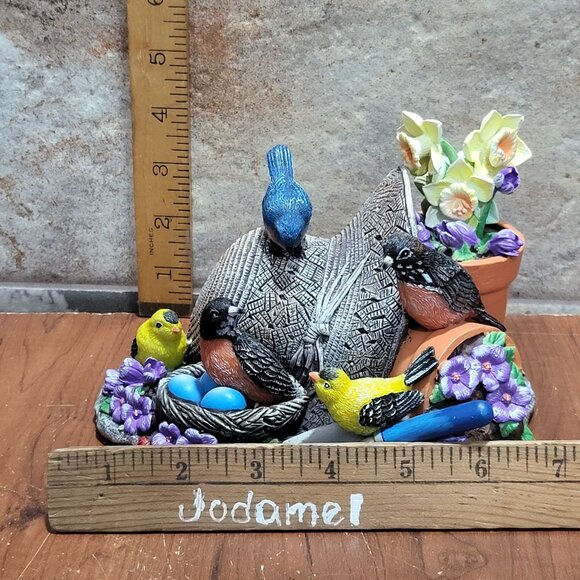 Bradford Exchange Touch Activated Songbirds Sculpture Spring Arrival A O22 Natur - Picture 11 of 11